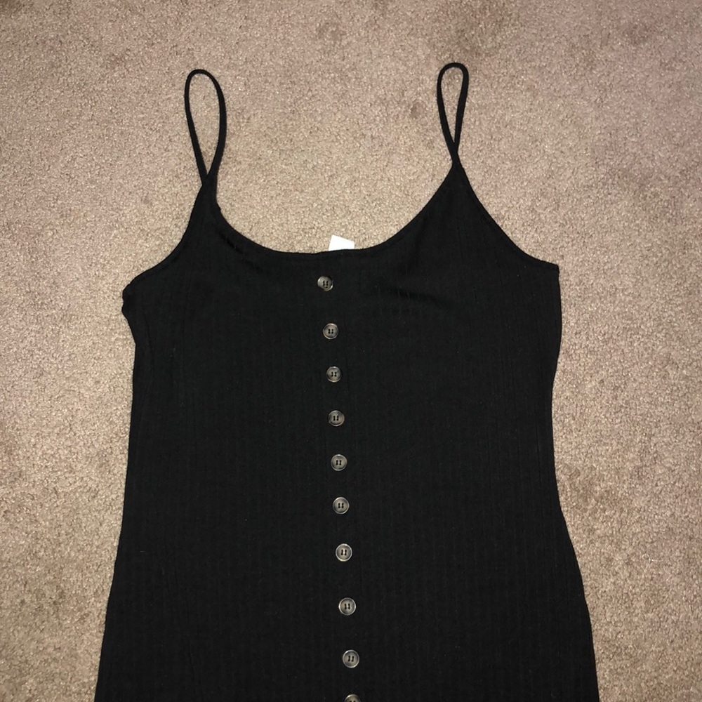Black button down maxi dress
